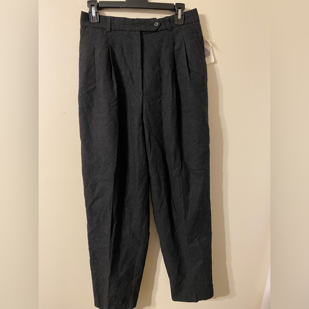 NWT NOS Prestwick &‎ Moore Black 100% Wool Womens Slacks Size 12 VTG Vintage